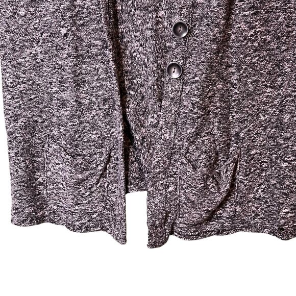 Maurices Sweater Vest Womens Medium Gray Marled Open Front Pockets Button Knit - Picture 7 of 9